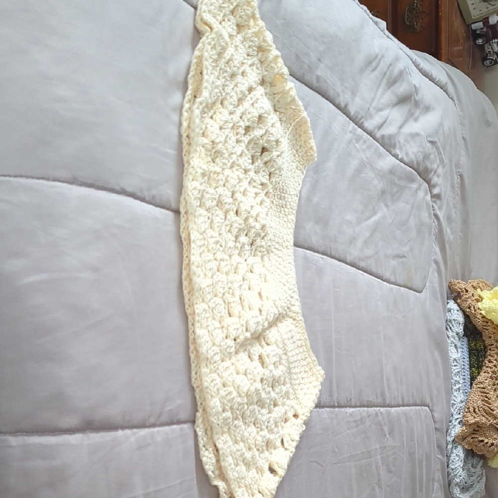 Cream Crochet Wrap